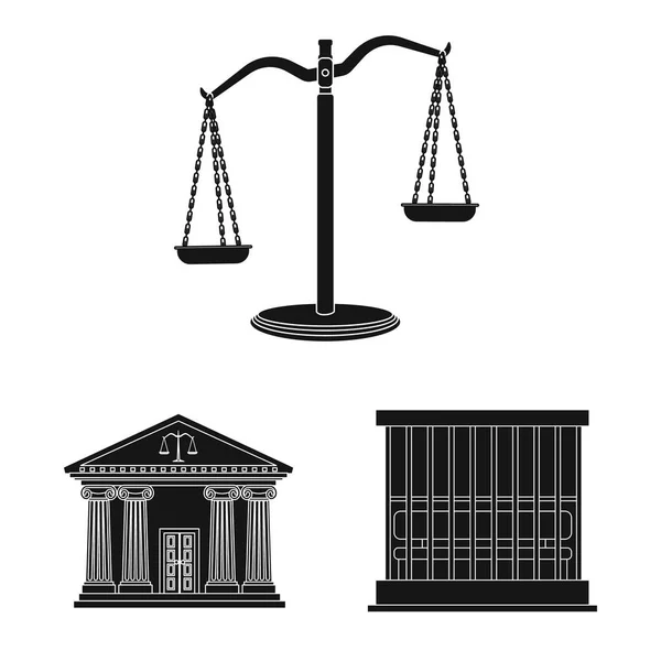 Ізольований об'єкт права та знаку адвоката. Набір символів права та справедливості для Інтернету . — стоковий вектор