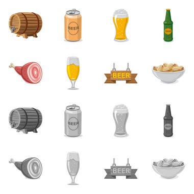 Bar ve pub logo vektör Illustration. Pub ve iç hisse senedi vektör çizim koleksiyonu.