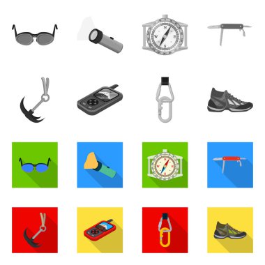 Dağcılık ve en yüksek işareti tasarımı vektör. Dağcılık ve kamp set vektör simge stok için.