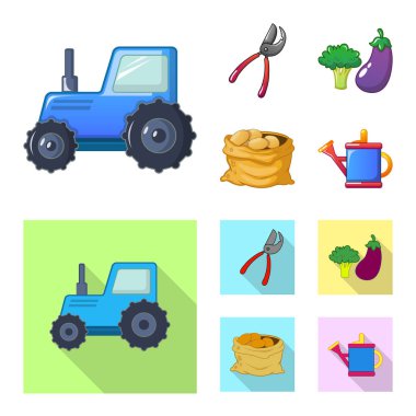 Çiftlik ve tarım simge vektör Illustration. Çiftlik ve bitki vektör simgesini hissenin topluluğu.