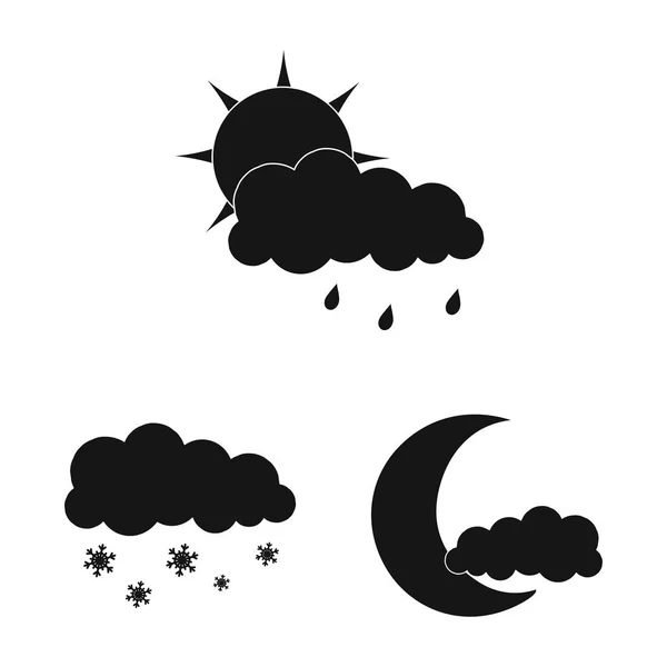 Illustrazione vettoriale dell'icona meteo e climatica. Raccolta di meteo e cloud stock simbolo per il web . — Vettoriale Stock