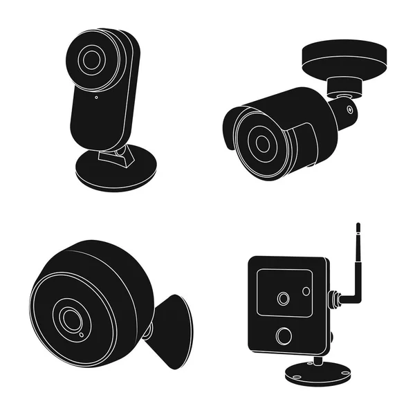 Vektorillustration von cctv und Kamerazeichen. Sammlung von cctv und System-Vektor-Symbol für Aktien. — Stockvektor