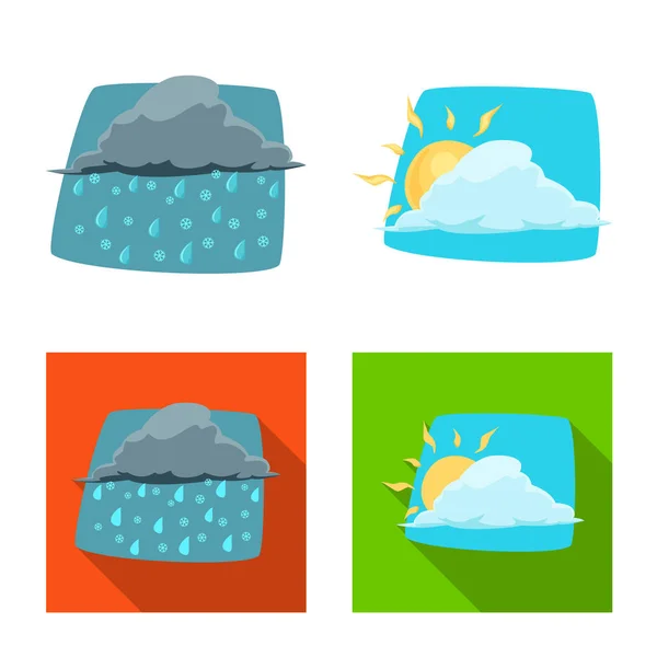 Vectorillustratie van weer en klimaat teken. Set van weer en cloud voorraad vectorillustratie. — Stockvector