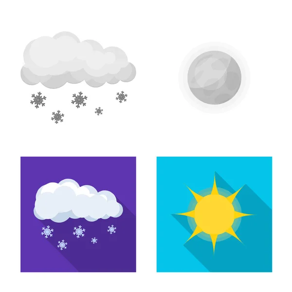 Progettazione vettoriale del clima e del clima simbolo. Serie di meteo e nubi stock illustrazione vettoriale . — Vettoriale Stock