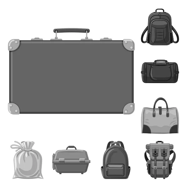 Vector design of suitcase and baggage logo. Collection of suitcase and journey stock vector illustration. — Stock Vector