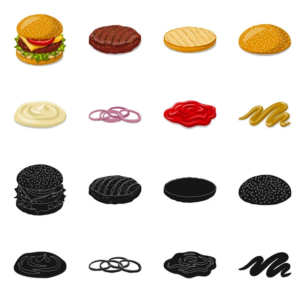 Diseño vectorial de hamburguesa y signo sándwich. Colección de hamburguesas y rebanadas vector ilustración . — Archivo Imágenes Vectoriales