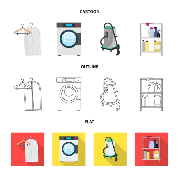Izolovaný objekt prádelny a čisté symbolu. Kolekce prádla a oblečení skladem symbol pro web. — Stockový vektor
