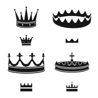 Kral ve görkemli işareti Vektör illüstrasyon. Kral ve altın stok vektör illüstrasyon seti.