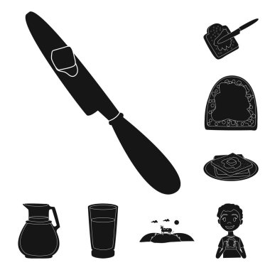 Vektör tasarım diyet ve çiftlik logosu. Web için diyet ve süt stok sembolü koleksiyonu.