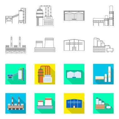 Üretim ve yapısı simge vektör Illustration. Üretim ve teknoloji hisse senedi vektör çizim koleksiyonu.