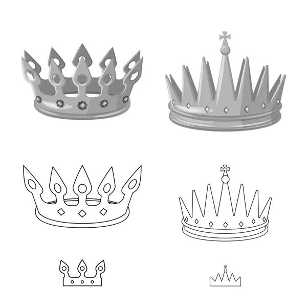 Objet isolé de l'icône médiévale et de noblesse. Ensemble d'icône vectorielle médiévale et monarchique pour stock . — Image vectorielle