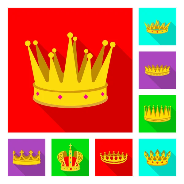 Vector ontwerp van middeleeuwse en adel logo. Set van middeleeuwse en monarchie aandelensymbool voor web. — Stockvector