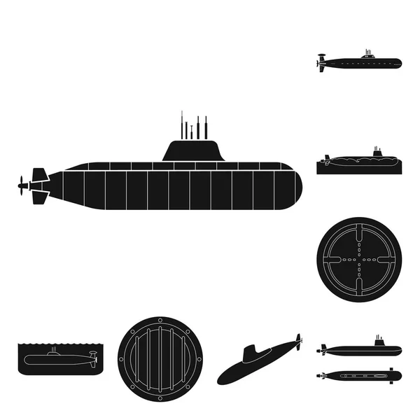 Diseño vectorial de tecnología y logotipo de la flota. Conjunto de tecnología e icono de vector marino para stock . — Vector de stock