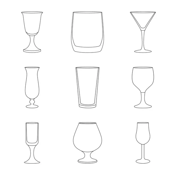 Design vettoriale di stoviglie e logo contenitore. Raccolta di piatti e bicchieri stock symbol per il web . — Vettoriale Stock