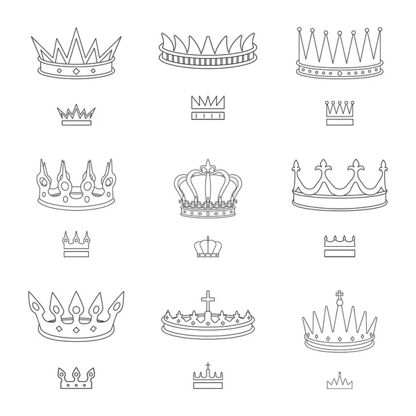 Isolated object of queen and heraldic sign. Collection of queen and vip stock vector illustration. — Stock Vector