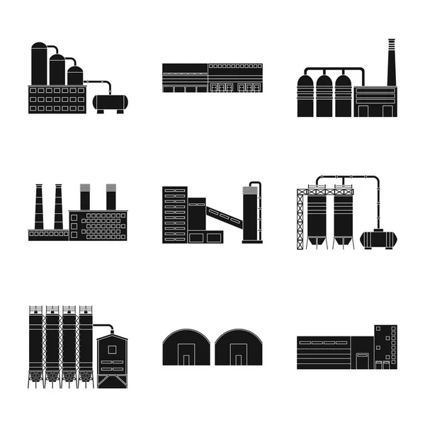 Vektorterv az építészet és a technológia szimbóluma. Az építészet és épületállomány-szimbólum gyűjteménye. — Stock Vector