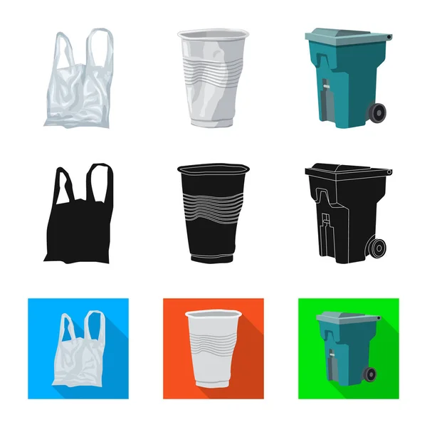 Isolated object of dump  and sort sign. Set of dump  and junk vector icon for stock. — Stock Vector