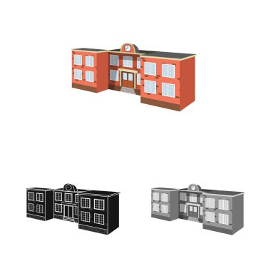 Okul ve üniversite logosunun izole nesnesi. Okul ve üniversite stok vektör illüstrasyon seti.