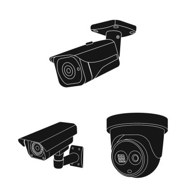 Cctv kamera simgesi vektör Illustration. Cctv ve sistem hisse senedi simgesi için web topluluğu.