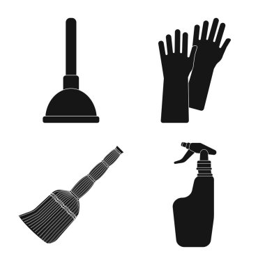 Temizlik ve servis işareti vektör Illustration. Temizlik ve ev hisse senedi simgesi için web topluluğu.