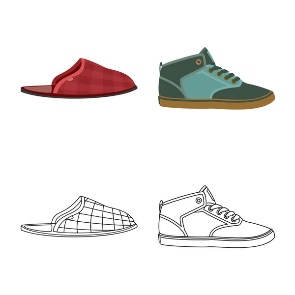 Vektoros illusztráció cipő és lábbeli jele. A cipő- és tőzsdei szimbólum a web gyűjteménye. — Stock Vector