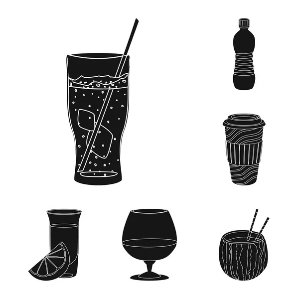 Vector ontwerp van drank en bar symbool. Set van drank en partij aandelensymbool voor web. — Stockvector