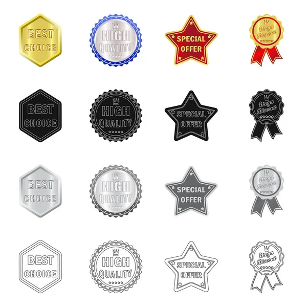 Isoliertes Objekt von Emblem und Abzeichen. Sammlung von Emblemen und Sticker Stock Vector Illustration. — Stockvektor