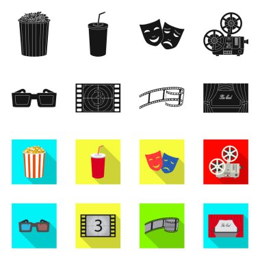 Televizyon ve film simgesi yalıtılmış nesne. Televizyon ve hisse senedi vektör çizim ile ilgilenen.