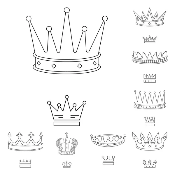 Diseño vectorial de la reina y el icono heráldico. Colección de reina y vip símbolo de stock para la web . — Vector de stock