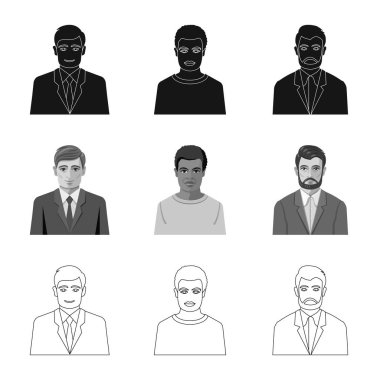 Saç modeli ve meslek işareti yalıtılmış nesne. Hisse senedi vektör çizim saç modeli ve karakter kümesi.