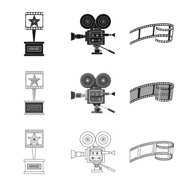 Televizyon ve filme simge vektör Illustration. Televizyon ve hisse senedi vektör çizim ile ilgilenen koleksiyonu.