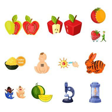 Vektör Illustration değiştirilmiş ve genetik logosu. Web için değiştirilmiş ve bilim stok sembolü kümesi.