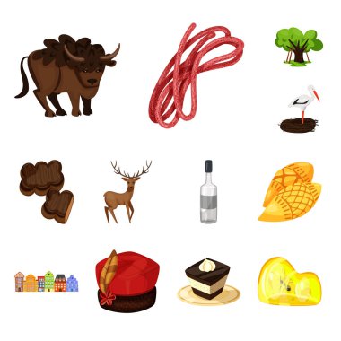 Polonya vektör tasarımı ve seyahat logosu. Polonya ve Avrupa stok vektör illüstrasyon koleksiyonu.