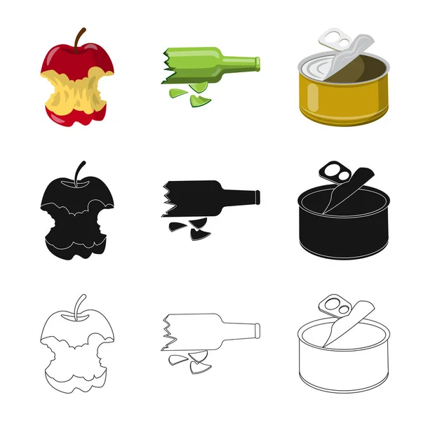 Illustration vectorielle du logo dump and sort. Collection de vidange et symbole de stock de ferraille pour le web . — Image vectorielle