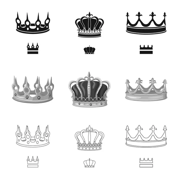 Design vetorial do ícone medieval e da nobreza. Conjunto de ícone vetorial medieval e monárquico para estoque . — Vetor de Stock