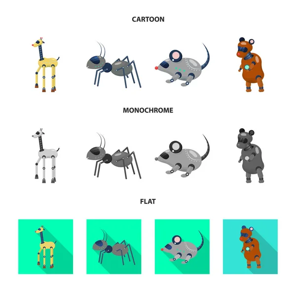 Vektorillustration von Spielzeug und Wissenschaftssymbol. Set von Spielzeug und Spielzeugvorrat Vektor Illustration. — Stockvektor