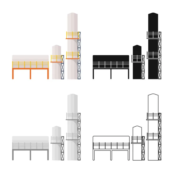 Vektorillustration von Manufaktur und städtischem Symbol. Sammlung von Manufaktur und neuem Aktiensymbol für das Web. — Stockvektor