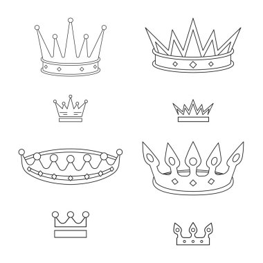 Kraliçe ve hanedan logo vektör Illustration. Kraliçe ve VIP hisse senedi vektör çizim seti.