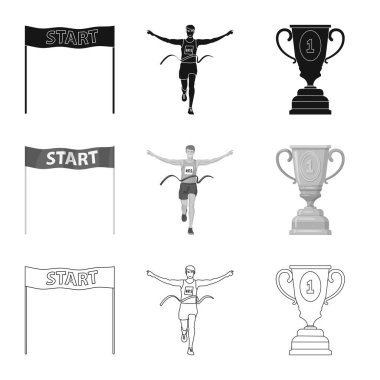 Spor ve kazanan simge vektör Illustration. Spor ve fitness hisse senedi vektör çizim topluluğu.