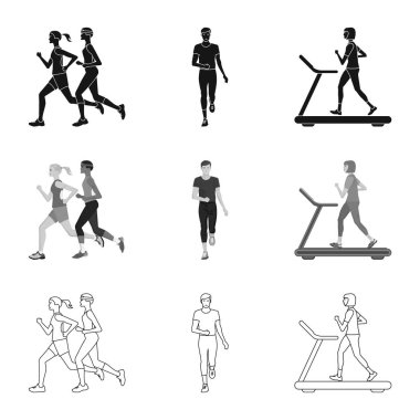 Spor ve kazanan simge vektör Illustration. Spor ve fitness hisse senedi vektör çizim seti.