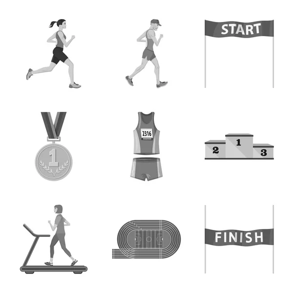 Ilustração vetorial do sucesso e símbolo da maratona. Coleção de sucesso e vencedor ícone vetorial para estoque . — Vetor de Stock