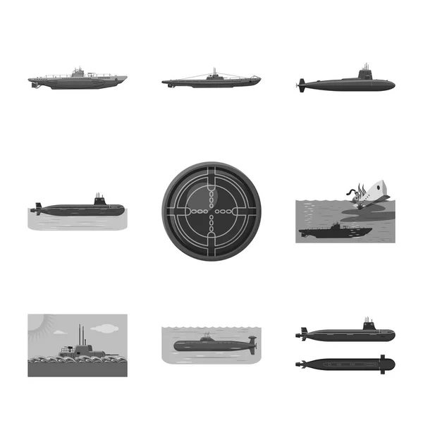 Vektor illustration av armé och djup logotyp. Samling av armé-och kärn-Lager vektor illustration. — Stock vektor