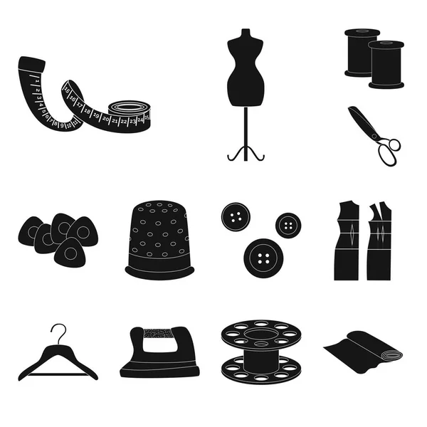 Vector illustration of studio and industry icon. Set of studio and sewing vector icon for stock. — Stock Vector