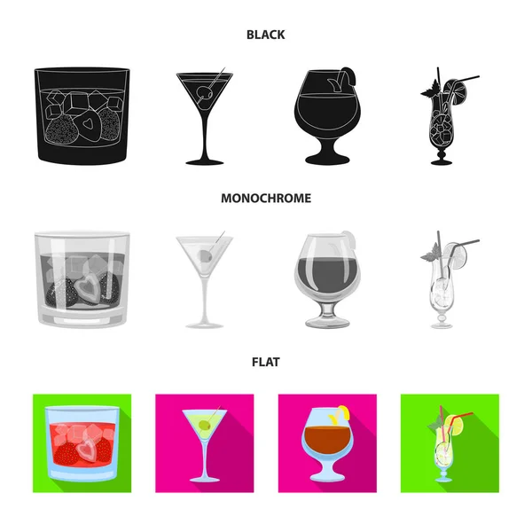 Isolated object of liquor and restaurant icon. Collection of liquor and ingredient vector icon for stock. — Stock Vector