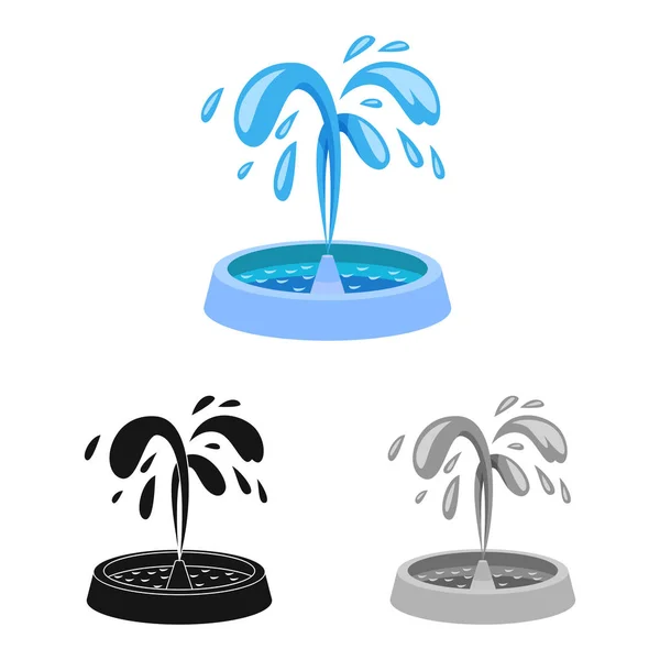 Oggetto isolato di fontana e icona dell'acqua. Set di fontana e scultura stock illustrazione vettoriale . — Vettoriale Stock
