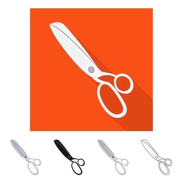 Векторный дизайн ножниц и вырезанного логотипа. Набор ножниц и логотип парикмахера для паутины . — стоковый вектор