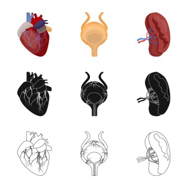 Vücut ve insan logo yalıtılmış nesne. Vücut ve tıbbi hisse senedi vektör çizim koleksiyonu.