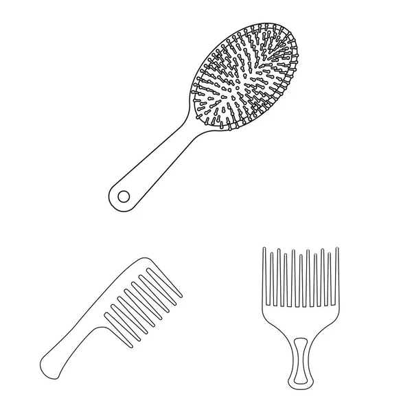 Illustration vectorielle du logo pinceau et cheveux. Collection d'icône vectorielle brosse et brosse à cheveux pour stock . — Image vectorielle