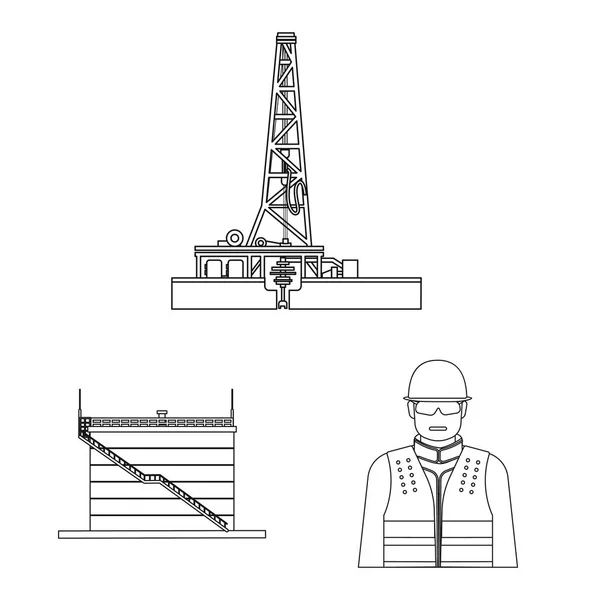 Vektorillustration des Öl- und Gaslogos. Set von Öl und Benzin-Vektor-Symbol für Aktien. — Stockvektor