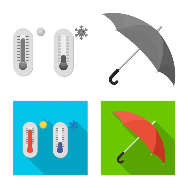 Vektor-Design von Wetter und Klima-Logo. Sammlung von Wetter- und Wolkenvektorillustrationen. — Stockvektor